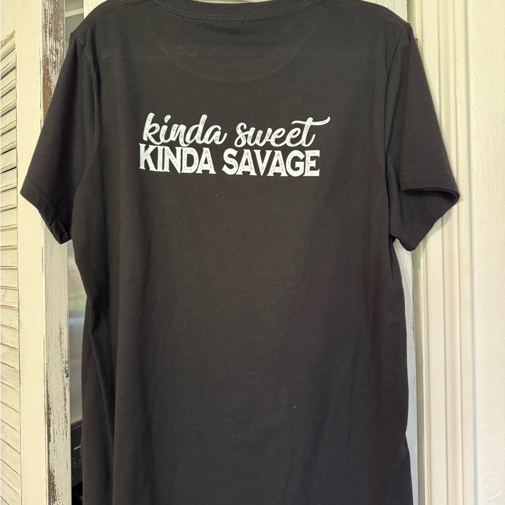 Black Graphic Tee with White Text